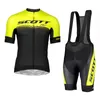 2020 Ny Scott Team Cykling Jersey Set Män Sommar Andningsbar Snabb Torr Kortärmad Vägen Bike Kläder MTB Cykel Outfits Sportkläder Y0