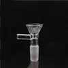 DHL 14mm 18mm Male Glass Bowl Pieces Hookah 3 Styles Handle Round Funnel Joint Filter Adaptor Smoking Tube For Water Bong Dab Rigs