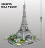 YZ Mini bloques arquitectura Pisa World Landmark edificio ladrillos Louvre niños juguetes Torre Eiffel modelo Castillo para niños regalos C1115