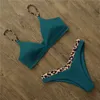 Sexy Micro Bikini Women Solid And Leopard Push Up Padded Thong Swimsuit Female Cut Out Bathing Suit Swimwear Trajes De Bano 2202265908097