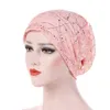 New Women's Lace Breathes Cotton Turban Head Hat Chemo Beanies Cap Multicolour Headgear Female Headwear Headwrap Accessories