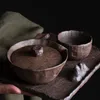Vintage osobista kubek do kawy Pu'er Ceremonia herbaty ceramiczne gruboziarniste ceramikę herbatę ręcznie malowana mała miska herbaty