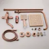 KEMAIDI Luxury Rose Golden Shower Faucet Set Solid Brass Pink Bathroom Bathtub Mixer Rainfall Spray Hand Shower Shower Facuet LJ204348732