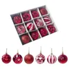 12 pcs brillant boule de Noël petit arbre de Noël incassable suspendu décorer 201128