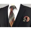 Boogbladen heren stropdas pochet set set silk mode voor mannen acceossories bruiloft1