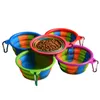 Camouflage Pet Bowl Silicone Collapsible Folding Puppy Dog Bowl med spänne Portable Travel Food Water Feeding Bowls 9 Färger ZCGY183