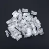 Gold Plated Modular Plug 100Pcs RJ45 Network Modular Plug 8P8C CAT5e Cable Connector End Wire Pass Through hole crystal heads1