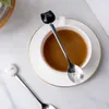 Lovely Cartoon white & black Cat Ceramic Handle Spoon Stainless Steel Stirring Coffee Spoon Fork Wedding Favors