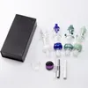 NC016 Курительная трубка Plus OD 32 мм Птичья клетка Perc Dab Rig Стеклянный бонг для воды Портативная подарочная коробка с 14 мм Титановыми кварцевыми гвоздями Керамические наконечники Зажим для восковой посуды