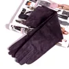 luxury- Fall/Winter Fashion Women Pigskin Suede Genuine Leather Fold Long Glove Lady 30/40/50cm Black/Pink/Red Classic Luvas Mujer 201020