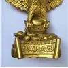Kinesisk Vintage Brass Handwork Hammered Wealth Succeed Eagle Statue Metal Hantverk.