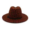 Открытый Винтажные Мужчины Женщины Широкий Brim Panama Fedora Sun Hat Faiom Fames Hats Caps Leopord Печатание Джаз Трилби