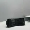 Top 1 Qualité Designer Femmes Sacs à bandoulière Alligator noir Sacs à main en cuir véritable Rétro Argent Boucle Matériel Hobo Sac Baguette d'ouverture magnétique avec longue sangle