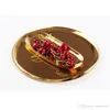 Stainless Steel Round Storage Trays Fruit Tea Home Decoration Tray Dish Plate Gold Serving Food Container Kitchen Organizer wholesale LX1162