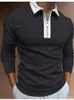 Estilo britânico primavera / outono moda casual polo camisa masculina manga longa lapela zíper design camisa masculina rua viagem joggi 220308
