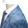 TIANQIONG CHEGANDO Business Formal Party Jacquard Groom Blue Grey Wedding Suit for Men 3pcs Conjunto 201106