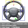 Copertura del volante dell'automobile cucita a mano della pelle Indicatore rosso antiscivolo per Audi Old A4 B7 B8 A6 C6 20042011 Q5 20082012 Q7 20052011 J220808
