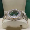 Luxury Men's Diamond Watch Sapphire Crystal Green Miring Movimiento autom￡tico Relojes Montre de Luxe Orologio Mechanical RELOJ Fashion Desinger RELOJS