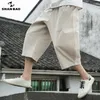 Calça de harém casual masculino estilo de verão em estilo japonês e coreano Loose de alta qualidade de algodão masculino calças cortadas 201128