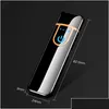 Neuheit Elektrischer Berührungssensor Cooles Feuerzeug Fingerabdrucksensor USB wiederaufladbare tragbare winddichte Feuerzeuge Smokin