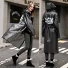 Moda uomo e donna di grandi dimensioni EVA cappotto antipioggia nero poncho donna impermeabile lungo impermeabile sottile con cintura adulti giacca impermeabile 201110