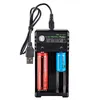 18650 carregador de bateria USB Charger 2 Slot de portátil Li-ion Battery de carregamento USB assento de carregamento Independentemente 18650 26650 18500 16650 16340