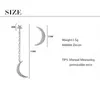 Stud Anenjery 925 Sterling Silver Zircon Star Moon Asymmetry Tassel Earrings For Women S-E7341