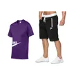 Conjunto de shorts de roupas esportivas de marca masculina de verão manga curta respirável dunk t-shirt e shorts roupas casuais masculinas de basquete