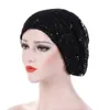 Nya kvinnors spets andas bomull Turban Head Hat Chemo Beanies Cap Multicolour HeadGear Kvinnliga huvudbonader Headwrap Tillbehör