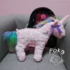 Koyu Punk Unicorn Sırt Çantası Gotik Kaya Pembe Peluş Uçan At İskeleti Dolgulu Crossbody Çanta Arkadaşlar İçin Yüksek Kaliteli Hediye 10114344657