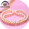 Girocolli MADALENA SARARA Collana con filo di perle d'acqua dolce da 10-11 mm Forma rotonda Perlina di colore rosa naturale 18 "1