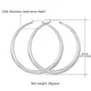 Real 18K Gold Silver Plated Big Hoop Earrings for Women Large Stainless Steel Round Circle Hoops Earring Lightweight No Fade Color9101386