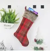 Chaussettes en peluche à carreaux de Noël Ornements Ornements de Noël Décoration de fête Chaussettes de Noël Sacs Cadeaux de Noël Sac Livraison gratuite