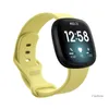 Enfärgad silikon handledsrem utbyte klockband för Fitbit Versa 3 Fitbit Sense Smart Watch Justerbar Solo Loop Armband partihandel