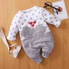 Infant Born Baby Romper Girls Chłopcy Z Długim Rękawem Star Cartoon Żyrafa Zwierząt Drukuj Panicy Kombinezon Stroje dla niemowląt 220106