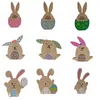 Easter Party Bunny Table Wooden Signs Rabbit with Eggs Spring Farmhouse Desktop Decor Sign