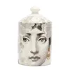 Lady Face Słoik DIY Pusta Świeca Uchwyt Piękno Szlacz Szczotka Pudełko Pudełko z pokrywką Ceramiczną Przechowywania Kwiat i butelka