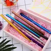 Stainless Steel Straw Reusable Drinking Straws Straight Metal Straw Colorful Thread Stirring Straws Pearl Milk Tea Coffee Tools IIA704