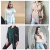 Colorfaith Vrouwen Lange Blouses Herfst Springcasual Buttons Dames Elegante Lace-up Ingerichte Taille Retro Tops Shirt LJ200831