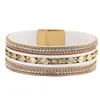 Nieuwe collectie kleurrijke magnetische sluiting lederen wrap armband multilayer koe lederen armband