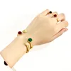 2020 Fashion Charm Jewelry 18K Gold Plated Natural Agate Armband Färgglada naturstenarmband Bangle för Women4266126