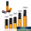 1Pcs Empty 1ml 2ml 3ml 5ml 10ml Amber Thin Glass Roll on Bottle Sample Test Essential Oil Vials with Roller Ball Refillable