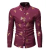 Mode Herren Langarm Malerei Hemd Hemd großer Butterfly Casual Top Luxus Kurzarm Baumwolle Stylische Hemden#G35