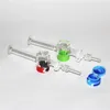 Narguilés Tuyaux en verre de silicone avec kit de récupération de conteneur de pointes de quartz en titane de 14 mm pour fumer