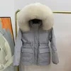Mode nieuwe aankomst vrouwen grote bont kraag down jassen 2022 winter ski dikke capuchon puffer bovenkleding winddichte jas