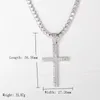 Hip hop micro pave zircon cross pendant zircon crystal custom size tennis chain necklace ice out men's jewelry 201014