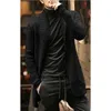 Мужские свитера вязаный кардиган свитер мужчин 2021 осень мужская длинная куртка повседневная стройная подходит для трикотажного одежды стрит одежды серый