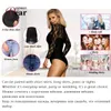 Comeondear sexig kropp för kvinna lång ärm teddy spetsdräkt svarta overall mujer 5xl kostym kvinnor jumpsuit rb80372 220226