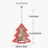 LED Licht Kerstboom Ster Auto Houten Hanger Ornament Xmas DIY Hout Ambachten Kids Cadeau voor Thuis Kerstfeest Decoratie WVT1162