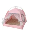 سرير الحيوانات الأليفة الصيف مع وسادة الكلب القط النوم المنزل انفصال تنظيف متوسطة صغيرة المحمولة خيمة بيت الكلب